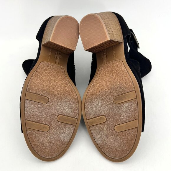 Fergalicious By Fergie Revenge Black Peep-Toe Block Heels Womens 8.5M Zippered - Picture 8 of 16